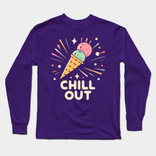 CHILL OUT - Ice Cream Cone T-Shirt Long Sleeve T-Shirt